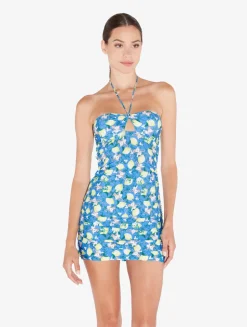 Blue Printed Short Dress
