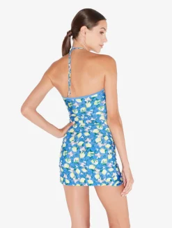Blue Printed Short Dress