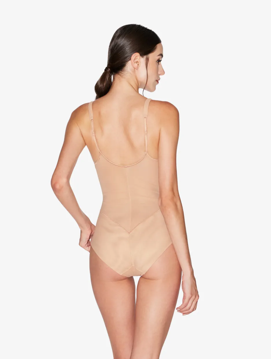 Bodysuit In Sand Stretch Tulle