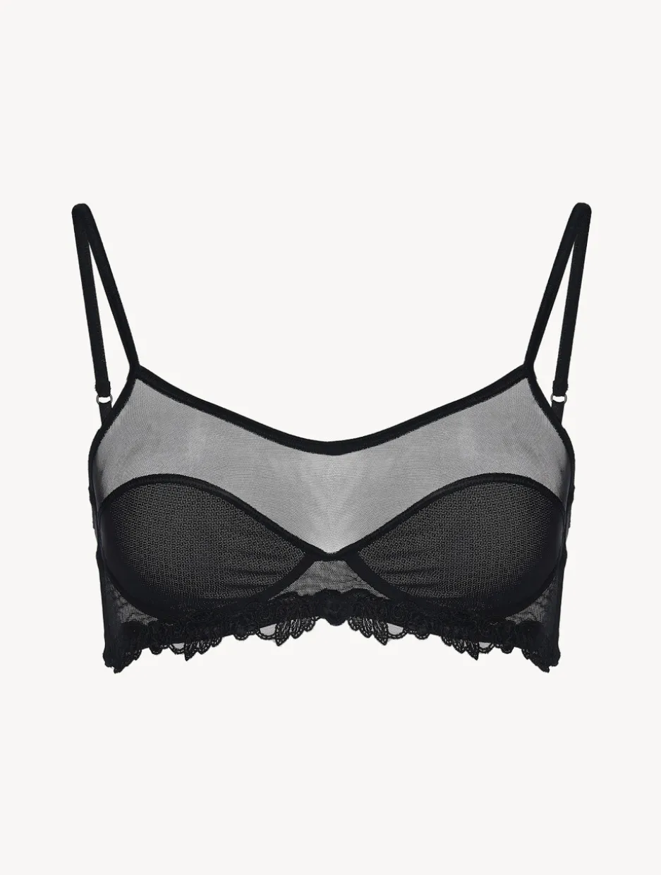 Bralette In Black Stretch Tulle