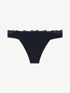 Brazilian Brief In Black Lycra With Macrame