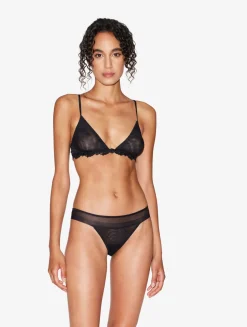 Brazilian Briefs In Black Stretch Tulle