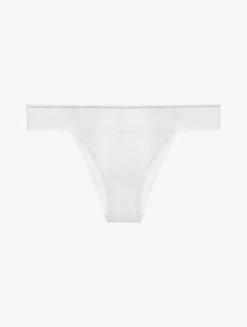 Brazilian Briefs In Off-white Stretch Tulle
