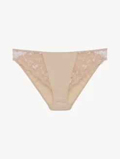 Briefs In Halo And Ivory Nude With Embroidered Tulle
