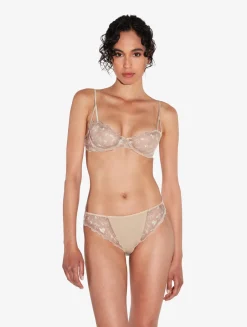 Briefs In Halo And Ivory Nude With Embroidered Tulle