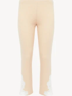 Cashmere Blend Ribbed Trousers In Halo With Frastaglio