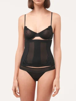 Corset In Black Stretch Tulle