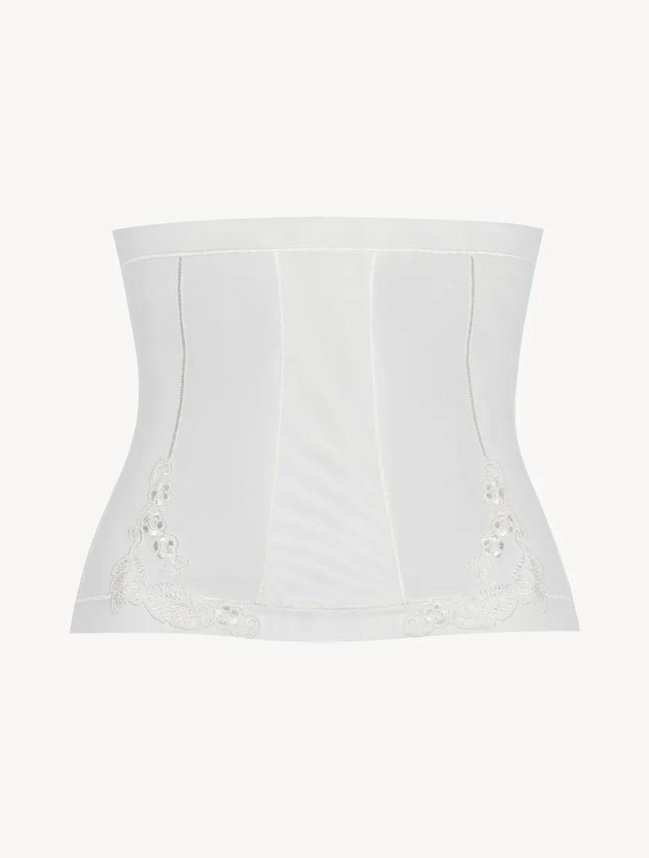 Corset In Off-white Stretch Tulle