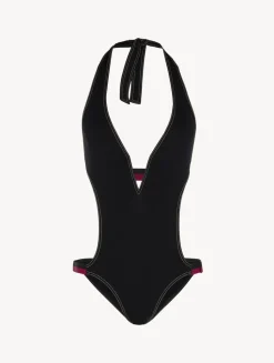 Cut-out Swimsuit In Black