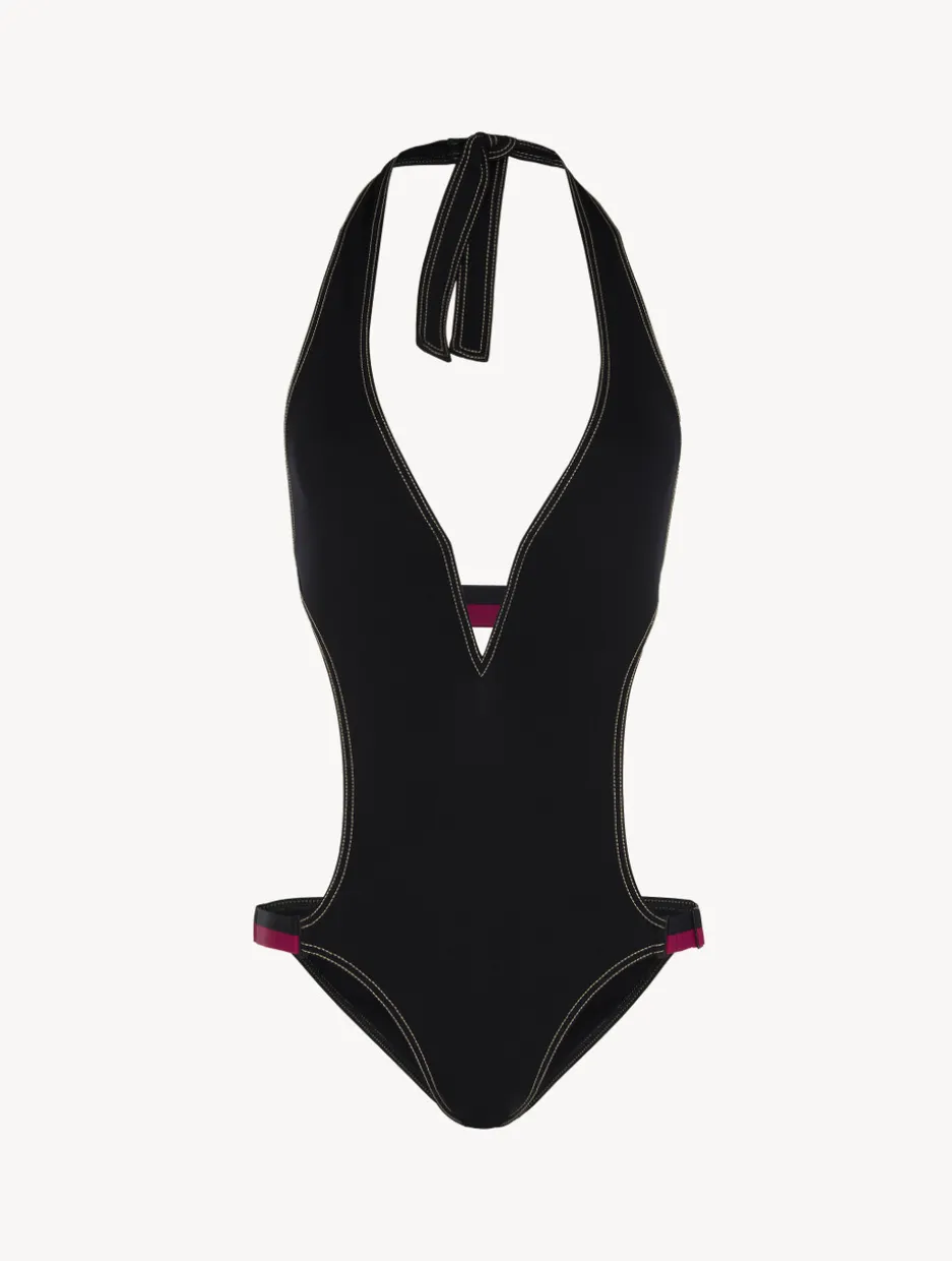 Cut-out Swimsuit In Black