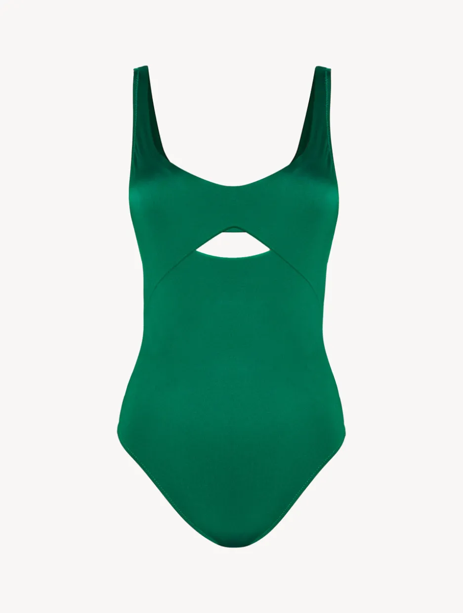 Cut-out Swimsuit In Green