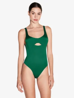 Cut-out Swimsuit In Green