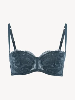 Dark Blue Lace Bandeau Bra