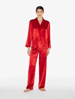 Garnet Silk Pajama Set