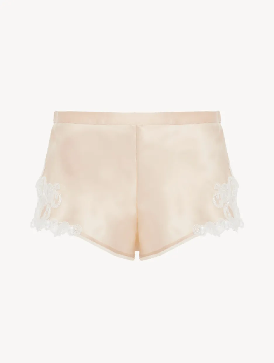 Halo Silk Sleep Shorts With Frastaglio