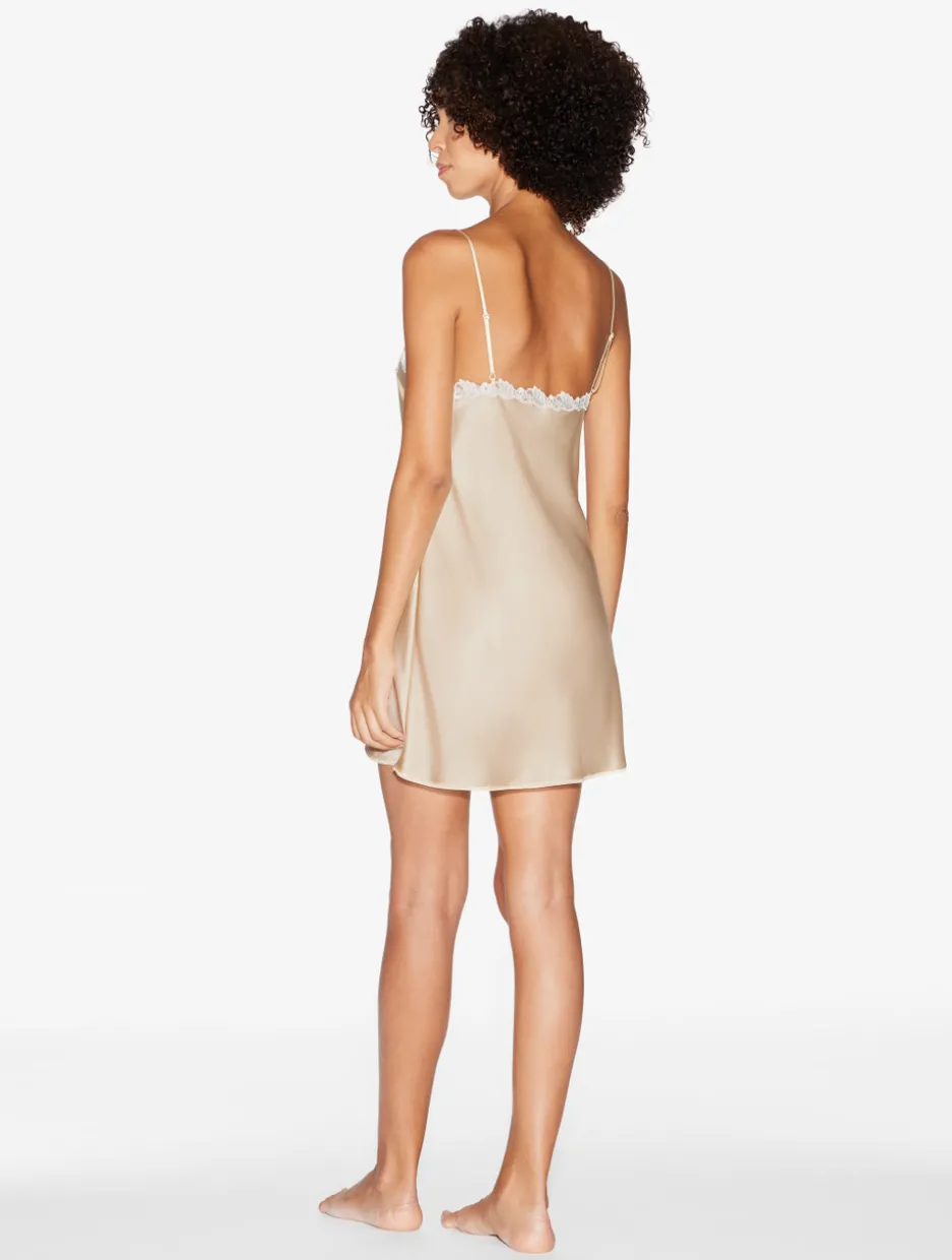 Halo Silk Slip Dress With Frastaglio