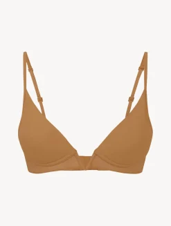 Hazel-coloured Non-wired Padded Triangle V-bra