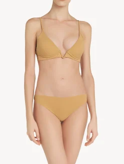 Hazel-coloured Non-wired Padded Triangle V-bra