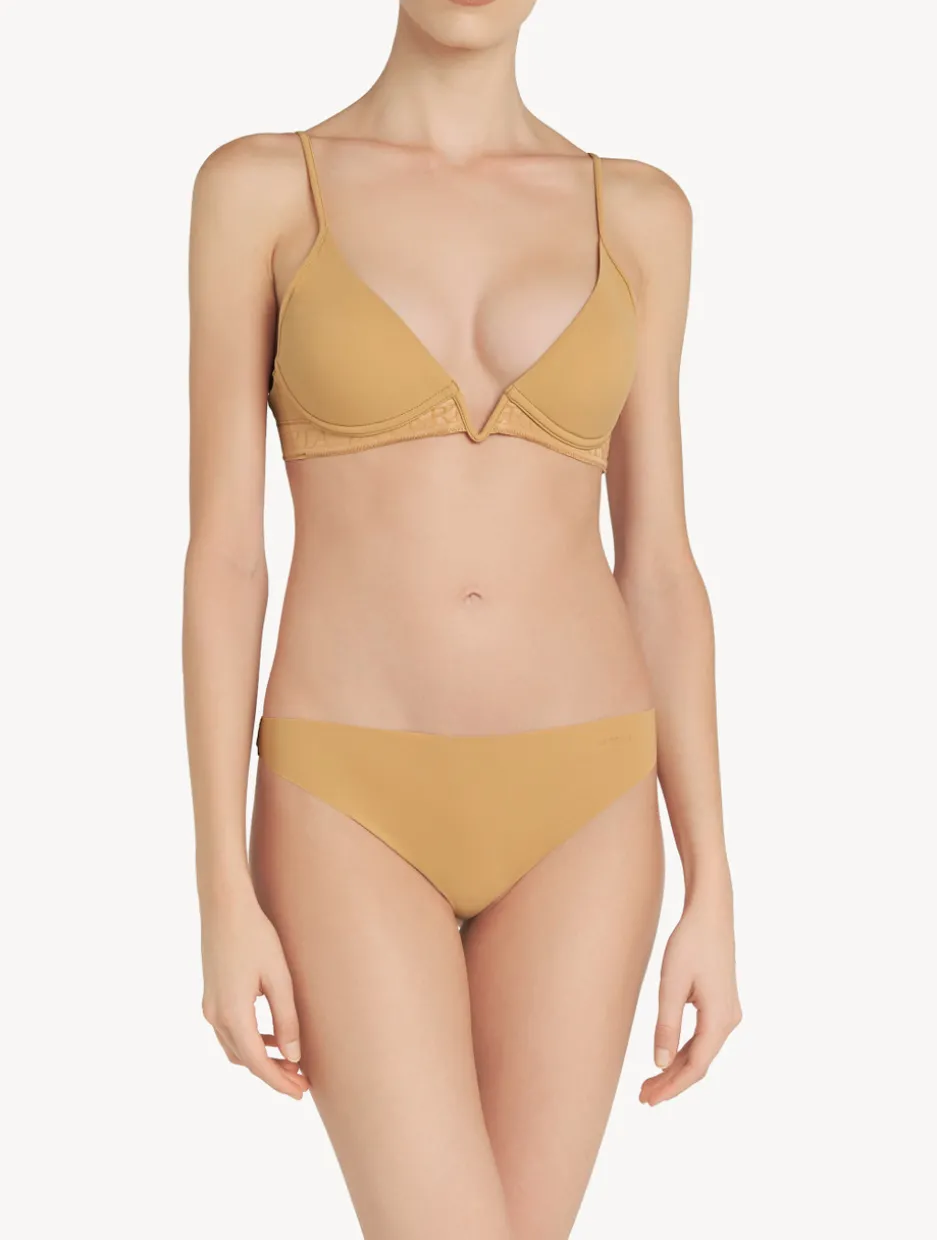 Hazel-coloured Non-wired Padded Triangle V-bra