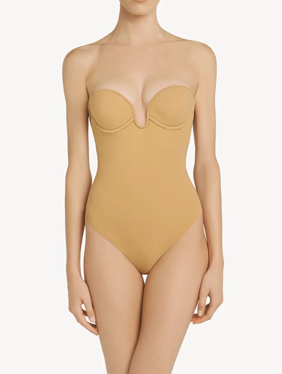 Hazel-coloured Underwired Padded U-bra Bodysuit