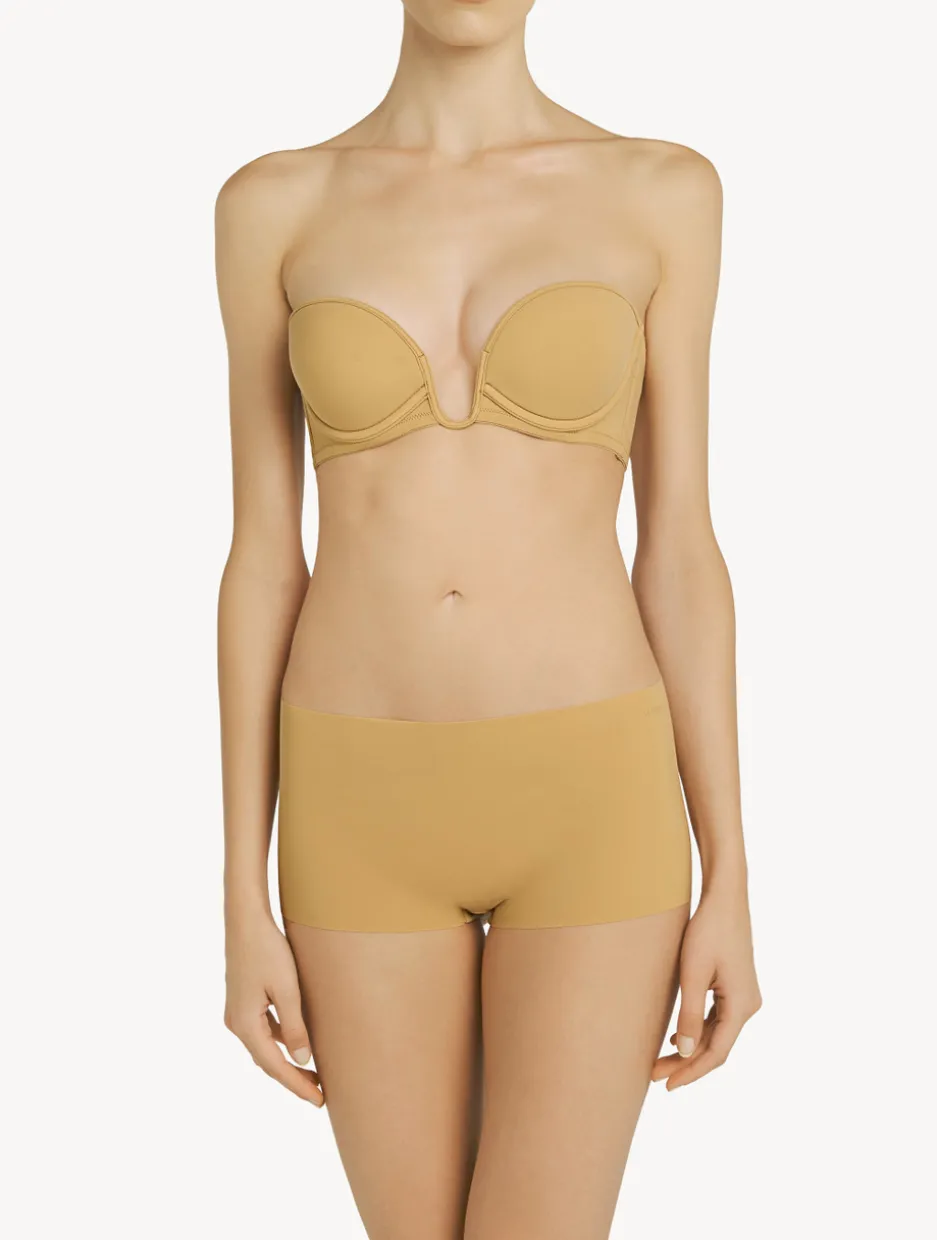 Hazel-coloured Underwired Padded Bandeau U-bra