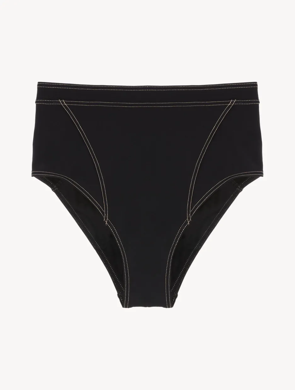 High Waisted Bikini Brief In Black