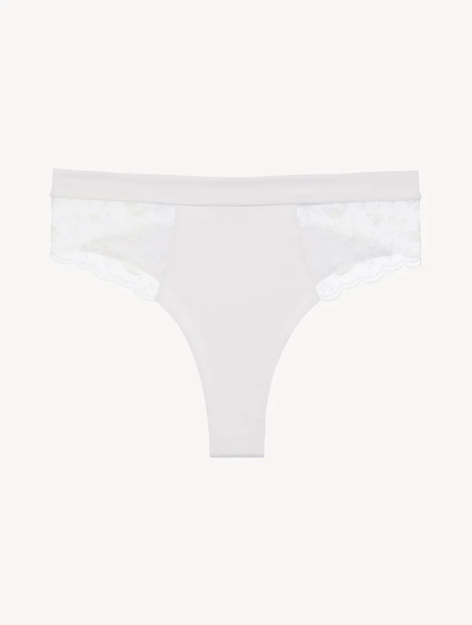 High Waisted Briefs In Lys With Embroidered Tulle