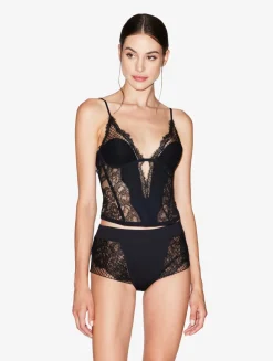 High-Waisted Brief With Leavers Lace