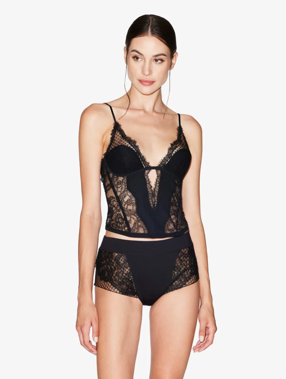 High-Waisted Brief With Leavers Lace