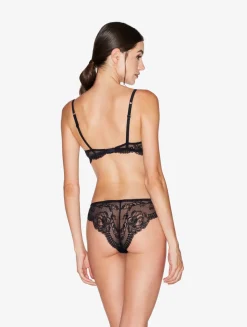 Lace Balconette Bra In Black