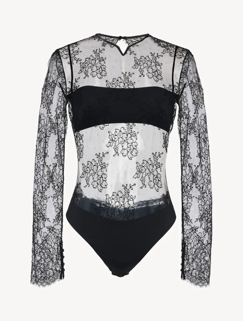 Lace Bodysuit In Black