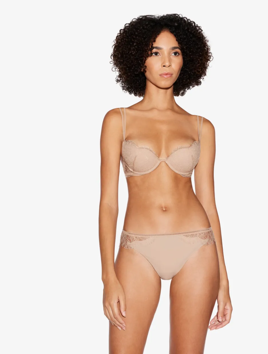 Lace Brazilian Briefs In Oak Blush