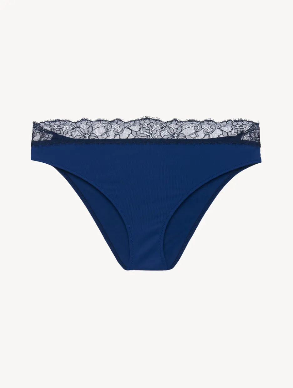 Lace Medium Brief In Blue And Grey