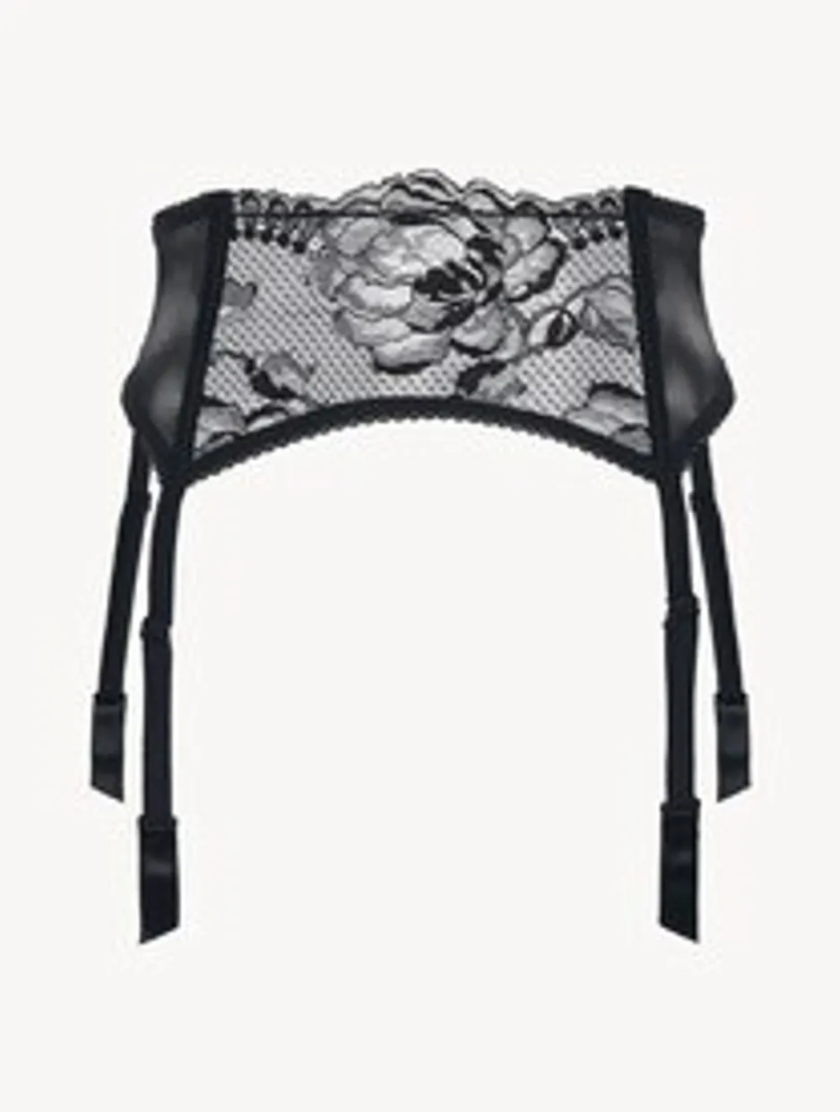 Lace Suspender Belt In Black