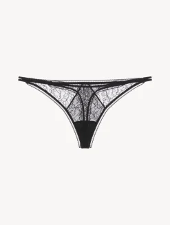 Lace Thong In Onyx