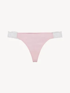 Lace Thong In Rose And Cream