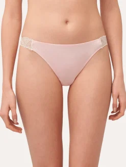 Lace Thong In Rose And Cream