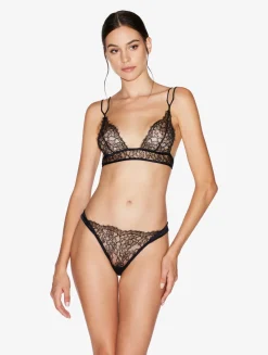 Lace Triangle Bra In Black