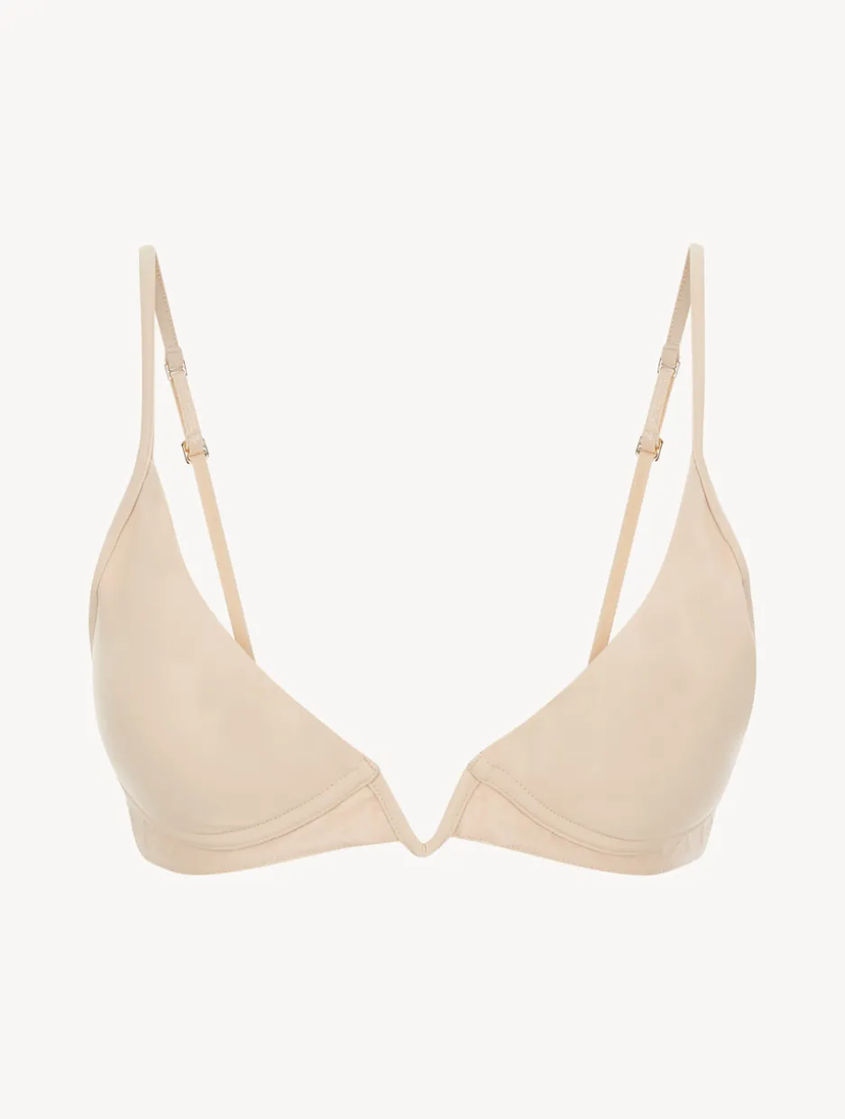 Latte-coloured Non-wired Padded Triangle V-bra
