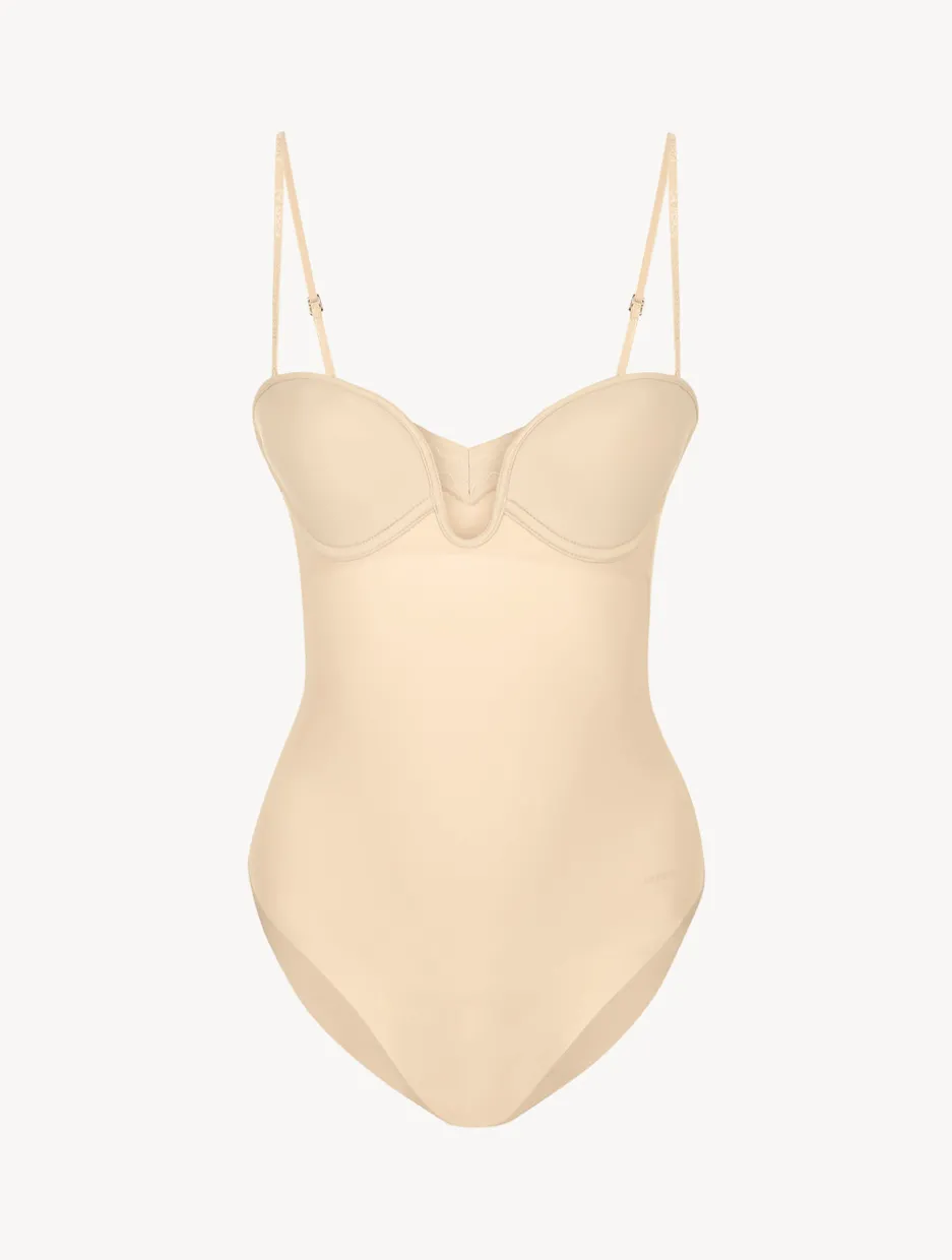 Latte-coloured Underwired Padded U-bra Bodysuit