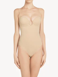 Latte-coloured Underwired Padded U-bra Bodysuit