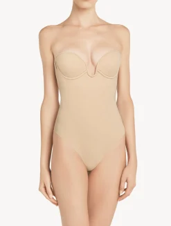 Latte-coloured Underwired Padded U-bra Bodysuit