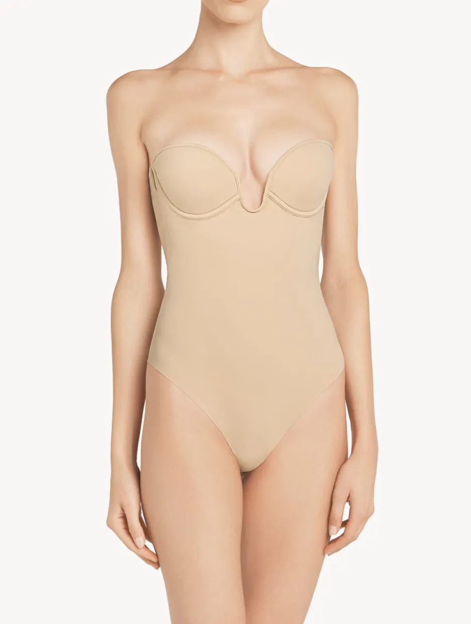 Latte-coloured Underwired Padded U-bra Bodysuit