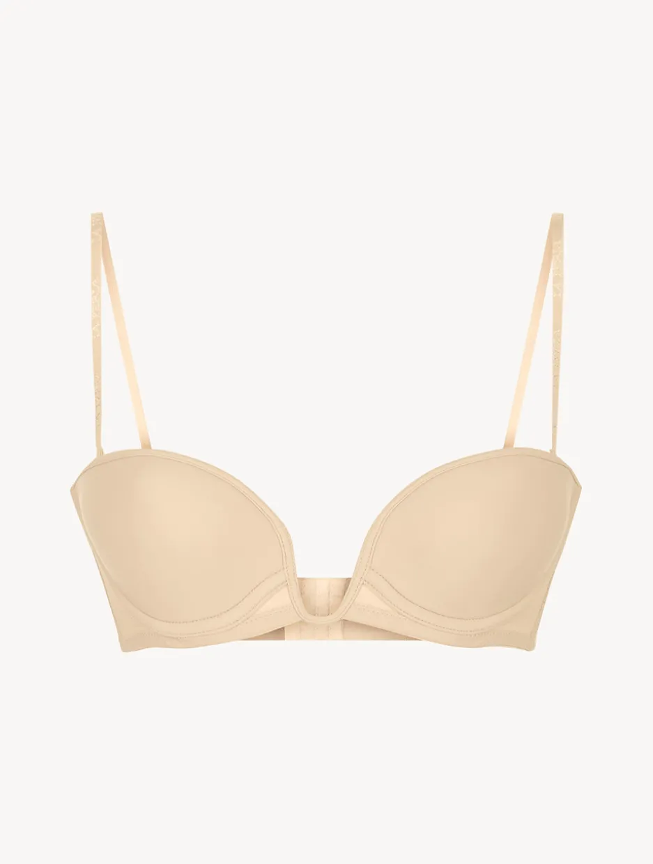 Latte-coloured Underwired Padded Bandeau U-bra