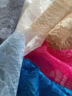 Leavers Lace Soft Bralette In Silver