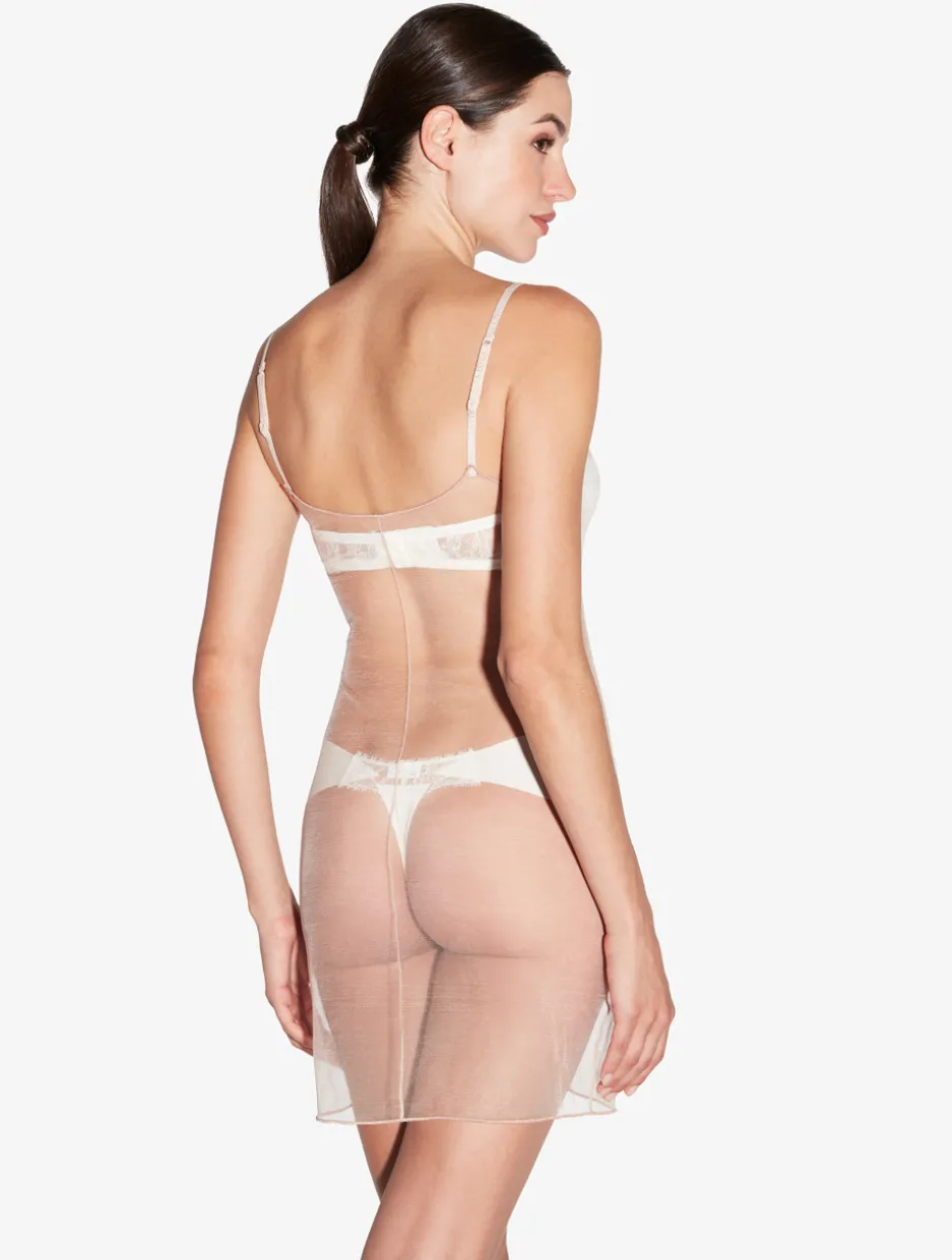 Limited Edition Short Slip In Rose Beige Mesh