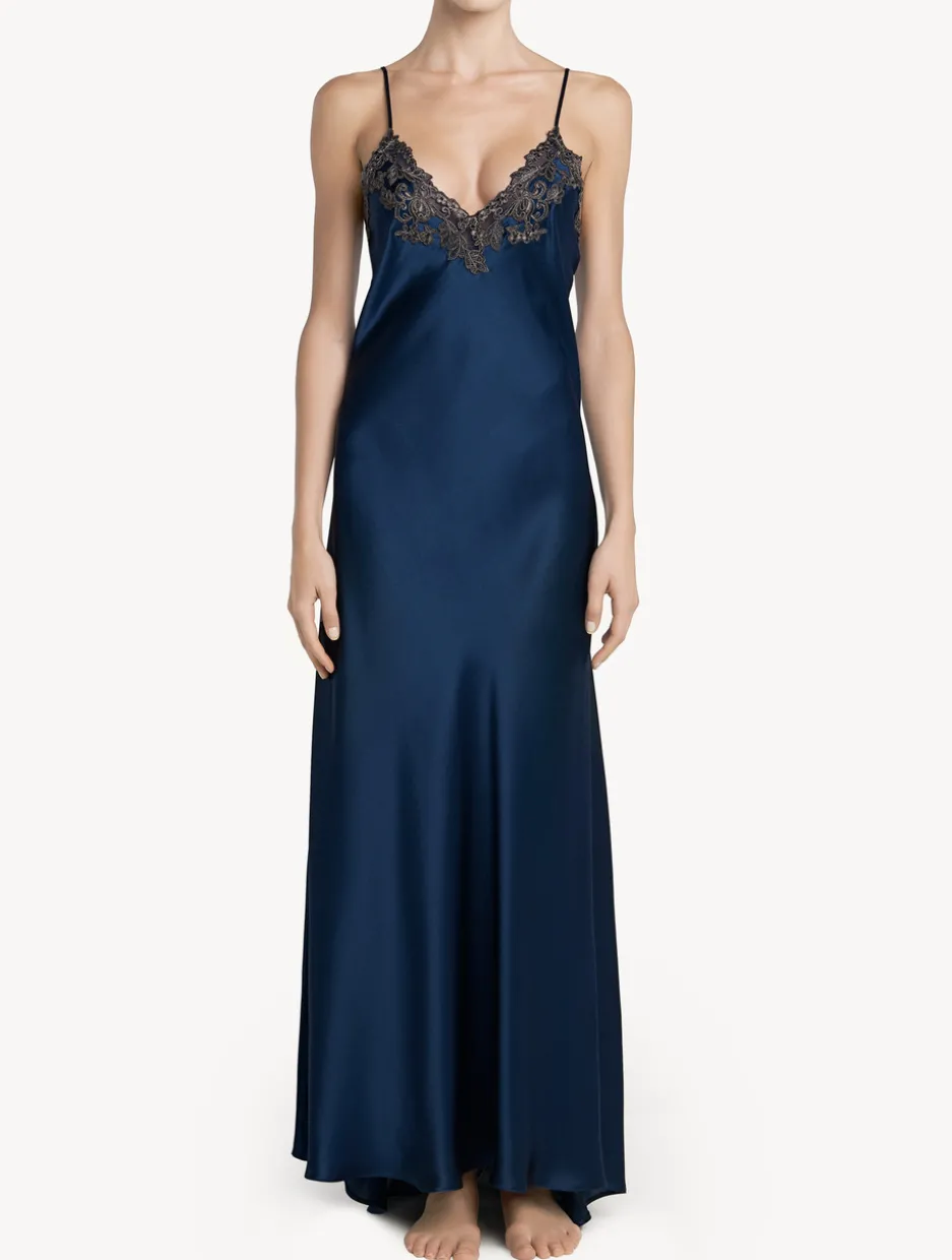 Long Blue Nightgown With Frastaglio