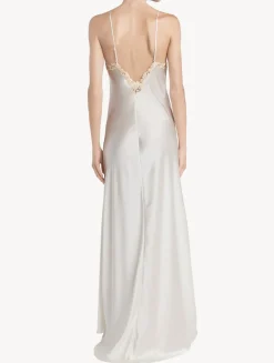 Long Nightgown In White With Frastaglio