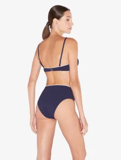 Monogram Bandeau Bikini Top In Navy