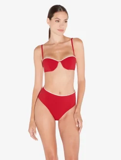 Monogram Bandeau Bikini Top In Red